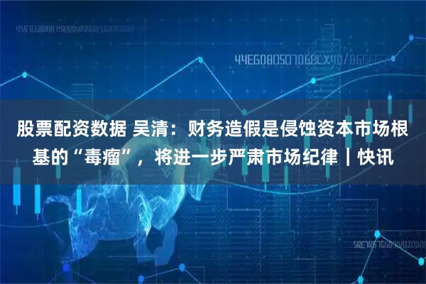股票配资数据 吴清：财务造假是侵蚀资本市场根基的“毒瘤”，将进一步严肃市场纪律｜快讯